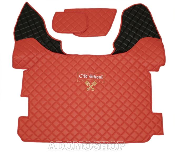 Kunstleder Fußmatten für DAF XF 106 rot - schwarz Old Skool 