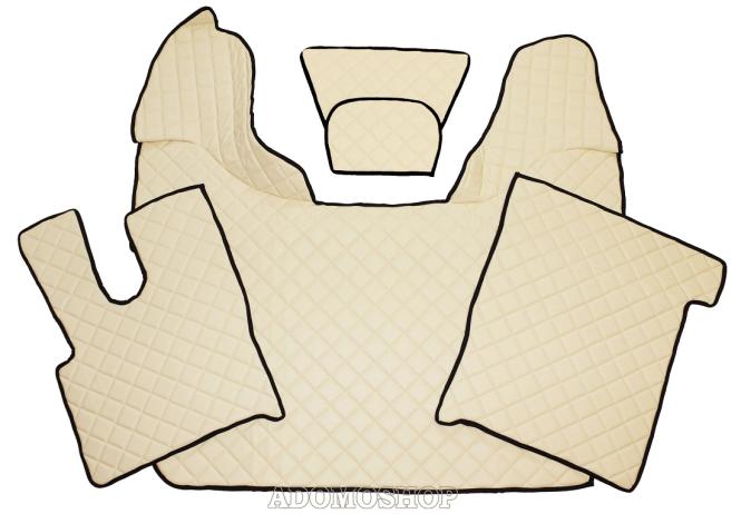 Kunstlederfußmatten mit Sitzsockel für DAF XF 106 beige 