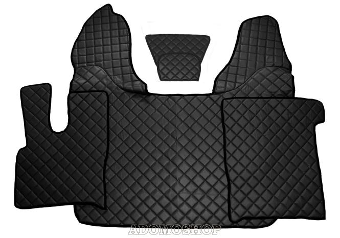 Kunstleder Fußmatten für DAF XF 106 mit Sitzsockeln Schwarz 