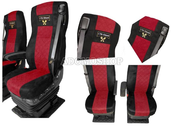 Sitzbezüge für Daf xf 106,105 Grammer-Sitze schwarz-rot, Old Skool 