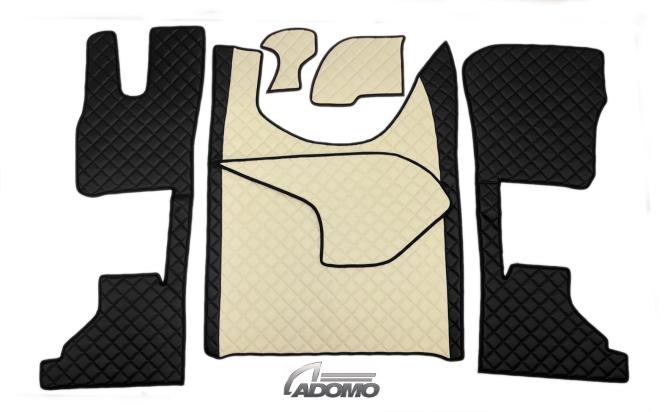 Kunstlederfußmatten mit Sitzsockel für DAF ab 2021 XG, XG+ schwarz-beige 