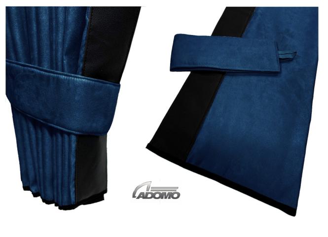 2 Seitengardinen für Scania R ab 2010, dunkelblau-schwarz, ohne Borde 