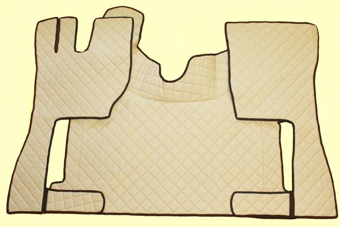 Kunstlederfussmatten mit Sitzsockel für Volvo FH4 FH5, Beifahrersitz drehbar, beige-matt 