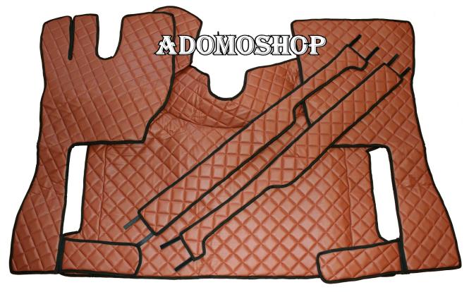 Kunstlederfußmatten mit Sitzsockeln für Volvo FH Aero FH5 FH4 braun-matt 