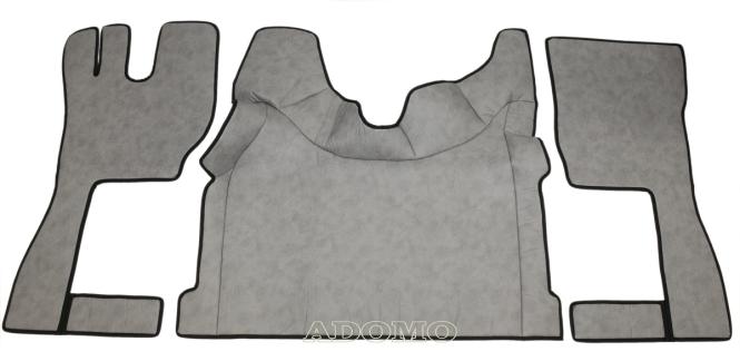 Kunstlederfußmatten mit Sitzsockel für Volvo FH Aero FH5 FH4 grau-schattiert-glatt 