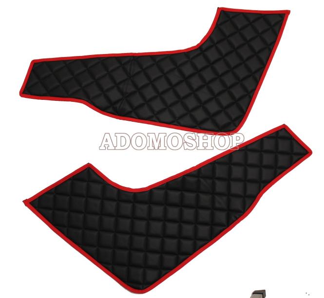 Türverkleidung für Volvo FH4, FH5 Kunstleder in schwarz-rot, matt 