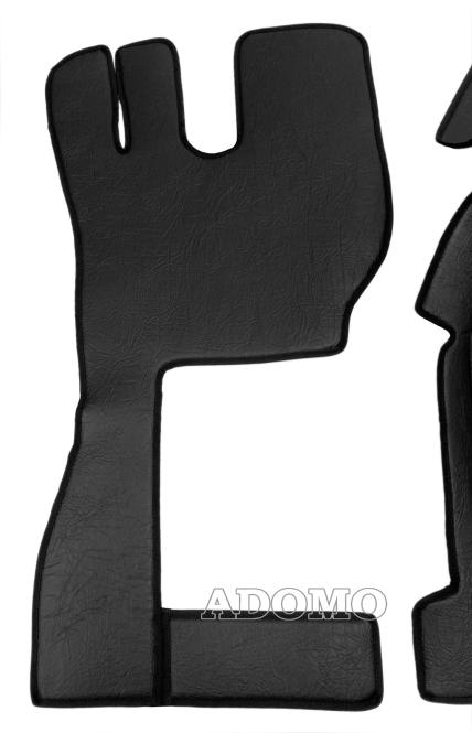 Kunstlederfußmatten mit Sitzsockel für Volvo FH4, FH5 schwarz-glatt, Beifahrersitz DREHBAR 