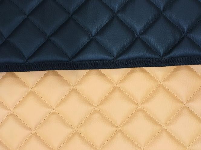 Kunstleder Fußmatten für DAF XF 106 mit Sitzsockel cappuccino - schwarz 