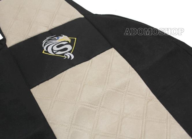 Sitzbezüge für Scania S und R New Generation ab 2017mit klappbarem Beifahrersitz, schwarz-beige 