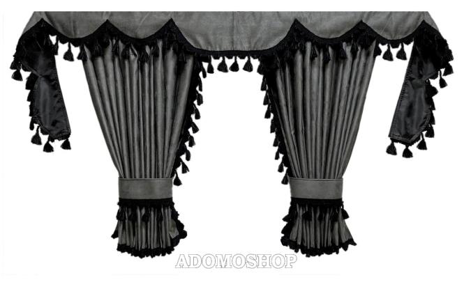 Gardinen für Actros MP2/3 Grau-Schwarz 