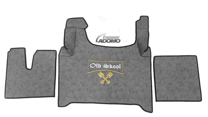 Kunstlederfußmatten für Man TGX ab 2020 grau, großes Logo 