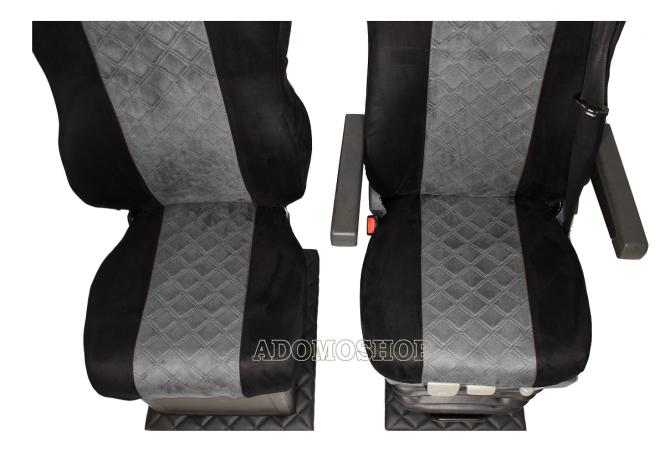 Sitzbezüge für MAN TGX TGA TGL TGM TGS schwarz-grau , 1 Gurt Old Skool 