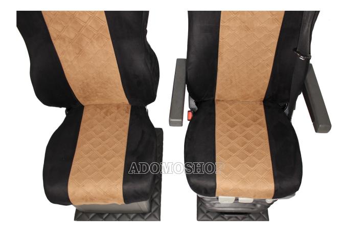 Sitzbezüge für MAN TGX TGA TGL TGM TGS schwarz-braun 1 Gurt Old Skool 