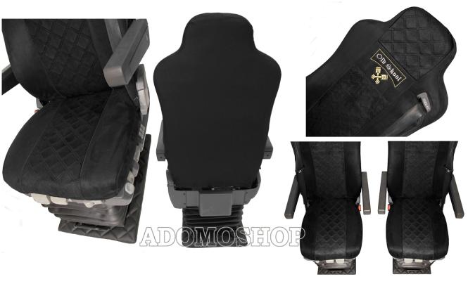Sitzbezüge für MAN TGX TGA TGL TGM TGS schwarz, 2 Gurt Old Skool 