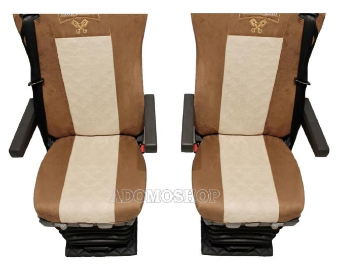 Sitzbezüge für MAN TGX TGA TGL TGM TGS braun-beige 2 Gurt Old Skool 