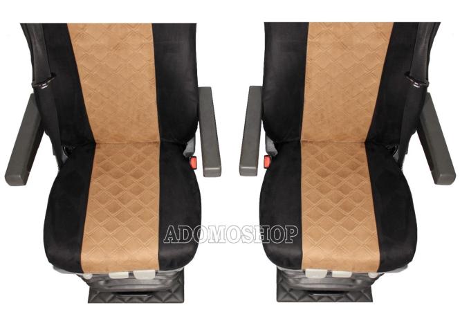 Sitzbezüge für MAN TGX TGA TGL TGM TGS schwarz-braun, 2 Gurt Old Skool 