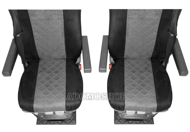 Sitzbezüge für MAN TGX TGA TGL TGM TGS schwarz-grau, 2 Gurt Old Skool 