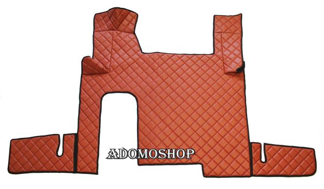 Kunstleder Fussmatten für MAN TGX ab 2007 automatik 2 Schubladen braun-matt 