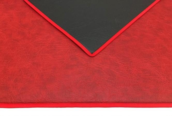 Kunstlederfußmatten für Man TGX ab 2020 schwarz-rot-schattiert-glatt, Umr. schwarz 