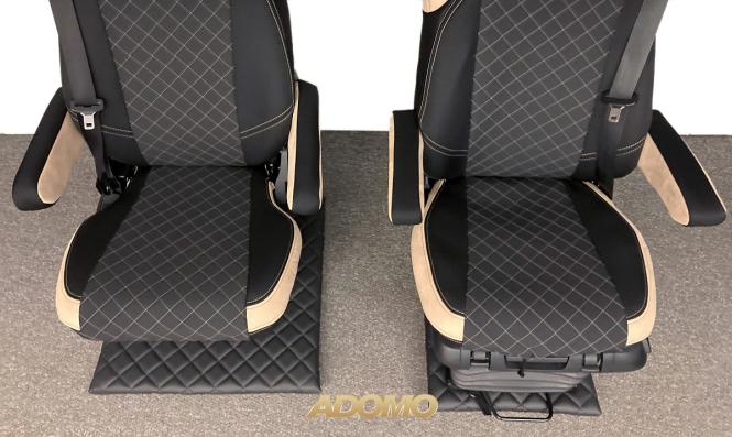 Lkw Sitzbezüge für Actros L ab 2022 MP5 MP4 Beifahrer klappbar beige 4 Armlehnen 