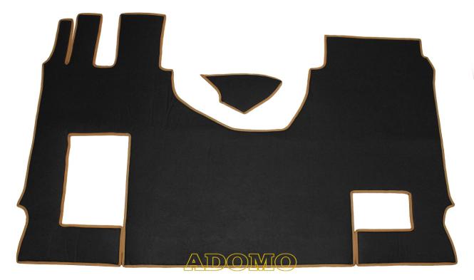 Kunstlederfußmatten mit Sitzsockel für MP5 und MP4 schwarz-glatt Umr. beige, klappbar 13 CM