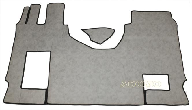 Kunstlederfußmatten mit Sitzsockel für MP5 und MP4 grau-schattiert-glatt, klappbar 13 CM