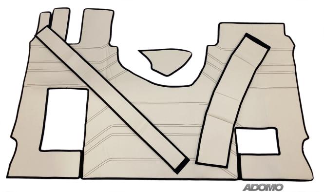 Kunstlederfußmatten Set für MP4, MP5, klappbarer Beifahrersitz, Kunstleder glatt mit extra Steppung, Sockel 8cm 