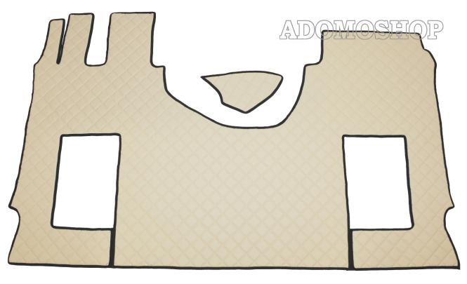 Lkw Kunstlederfußmatten für Actros MP5 und MP4, Luftgefederter Beifahrersitz, beige umr schwarz 