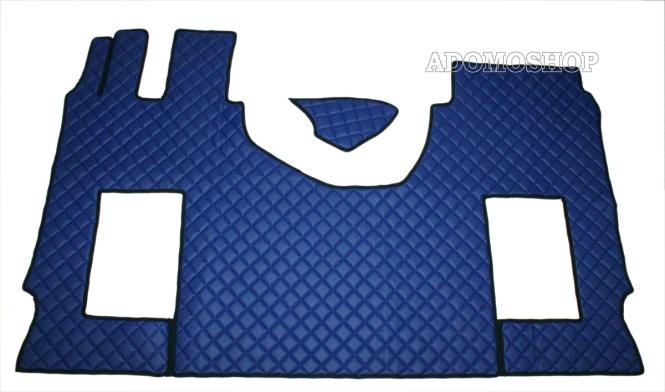 Lkw Kunstlederfußmatten für Actros MP5 und MP4, luftgefederter Beifahrersitz, blau-matt umr schwarz 