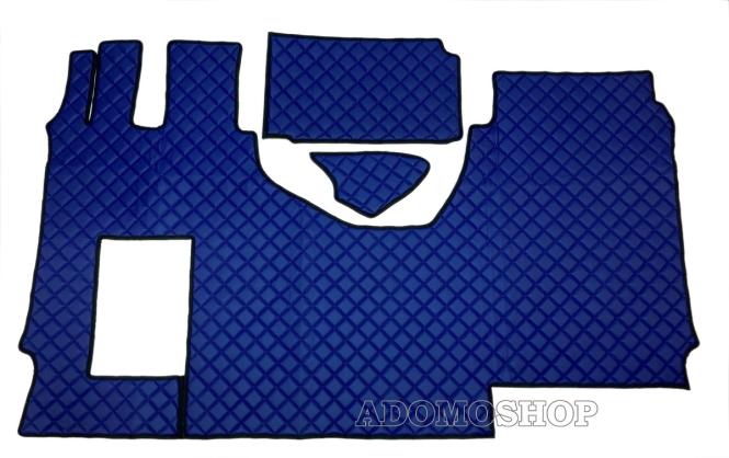 Kunstleder Fußmatten für Mercedes Actros MP5 und MP4 Solostar, blau 