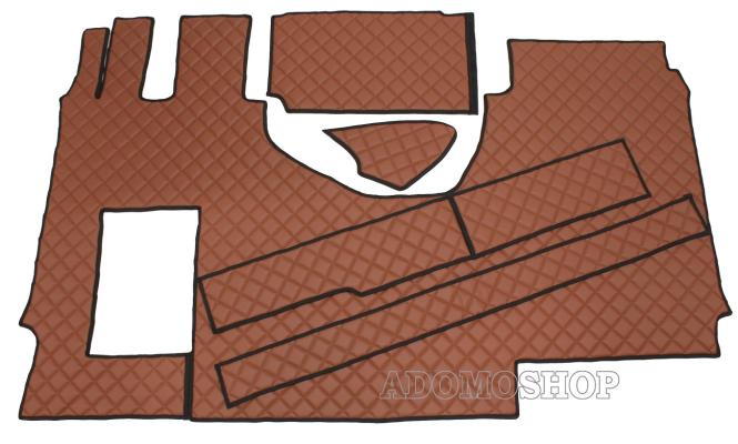 Kunstleder Fußmatten für Mercedes Actros MP5 und MP4 Solostar, braun-matt 