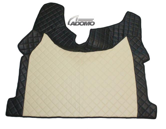 Kunstlederfußmatten mit Sitzsockel für Volvo FH Aero FH5 FH4 Beifahrersitz drehbar, schwarz-beige-matt 