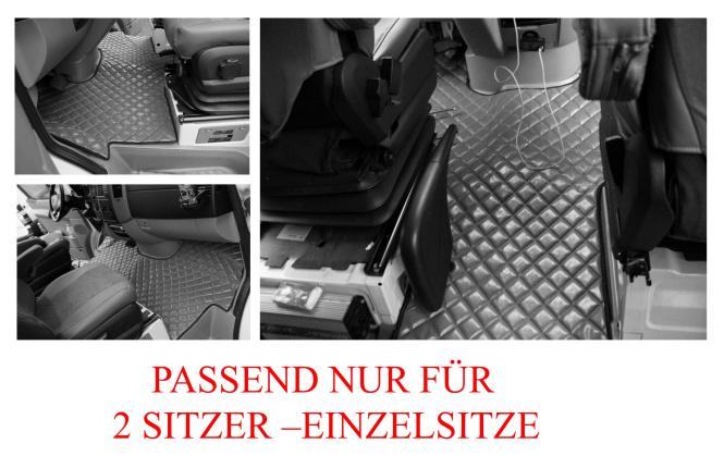 Kunstlederfußmatten für Sprinter 2-er Sitzer ab 2006, beige, matt 