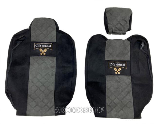 Sitzbezüge für Renault T ab 2014 schwarz-grau Old Skool 