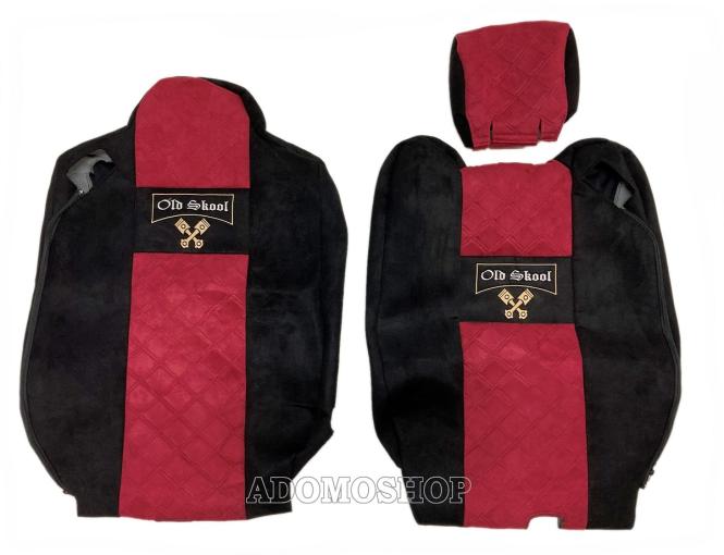 Sitzbezüge für Renault T ab 2014 schwarz-rot Old Skool 