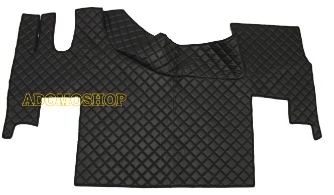 Kunstleder Fußmatten für RENAULT T mit ebenem Boden ab 2014 in schwarz 