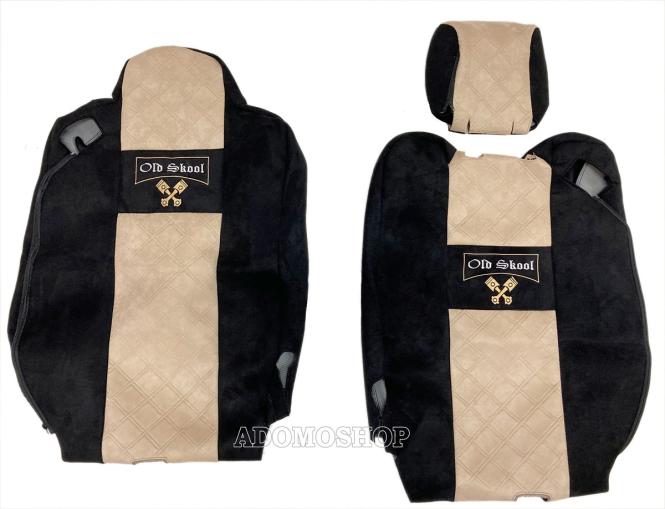 Sitzbezüge für Renault T ab 2014 schwarz-beige Old Skool 