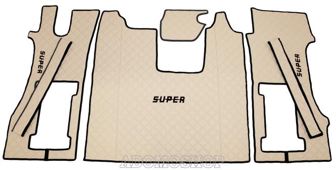 Kunstleder Fußmatten für SCANIA R ab 2017  in beige-matt, drehbar/Luft, SUPER 