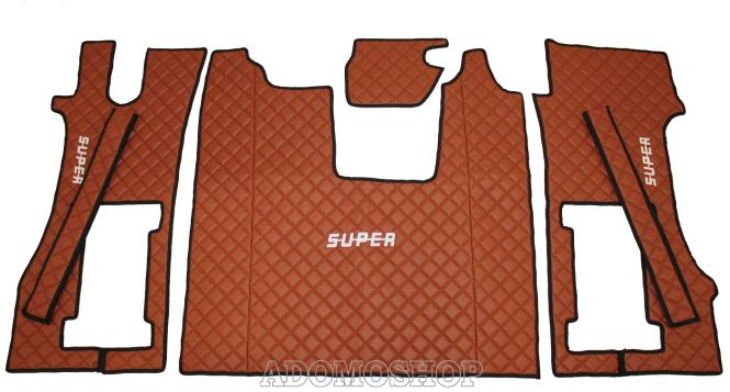 Kunstleder Fußmatten für SCANIA R ab 2017  in braun-matt, drehbar/Luft, SUPER 