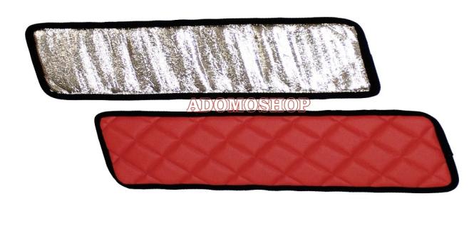 Abdeckung für obere Fenster aus Kunstleder für MAN TGX-XXL, TGA-XXL in rot-matt/Alufolie 