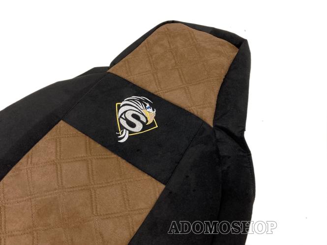 Sitzbezüge für Scania S und R New Generation ab 2017mit klappbarem Beifahrersitz, schwarz-braun 