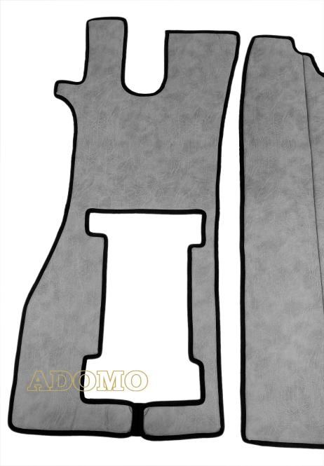 Kunstleder Fußmatten für SCANIA R ab 2017 New Generation, klappbarer Beifahrersitz in grau-schattiert-glatt 