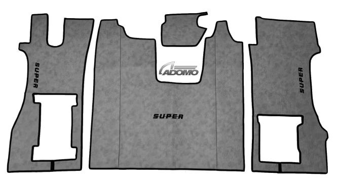 Kunstleder Fußmatten für SCANIA R ab 2017 grau GLATT Beifahrersitz klappbar SUPER 