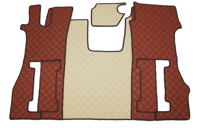 Kunstleder Fußmatten für SCANIA R ab 2017 Die neue R-Baureihe in braun-beige, drehbar 