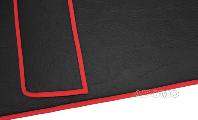 Kunstleder Fußmatten für SCANIA R ab 2017 New Generation, drehbar/luftgefederte Beifahrersitz in Schwarz-glatt ,Umra rot 