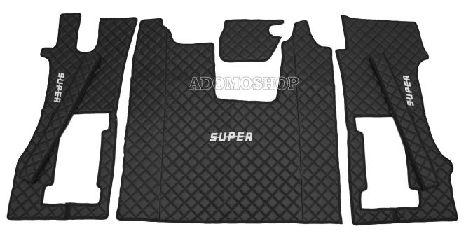 Kunstleder Fußmatten für SCANIA R ab 2017  in schwarz-matt, drehbar/Luft, SUPER 