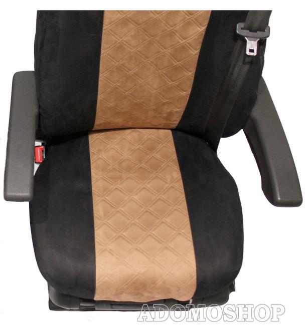 Sitzbezug NUR Fahrerseite für MP5 MP4 ACTROS L ab 2024 schwarz - braun 