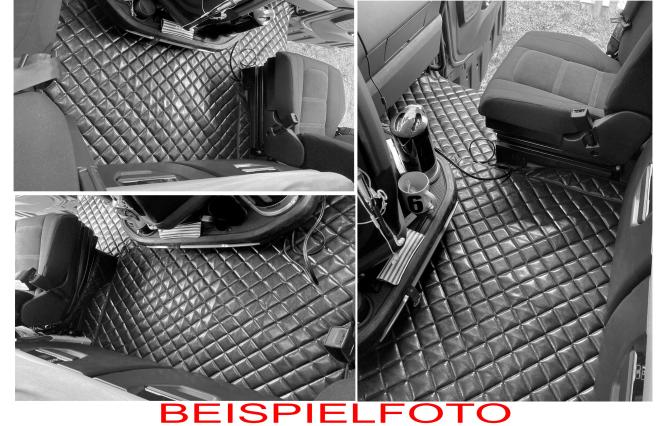 Kunstlederfußmatten für Iveco S-Way ab 2020 blau-beige-matt 