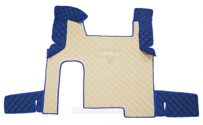 Kunstlederfussmatten für MAN TGX beige-blau Old Skool 