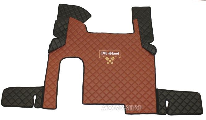 Kunstlederfussmatten für MAN TGX schwarz-braun Old Skool 